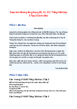 Soạn bài Hương làng trang 20, 21, 22 | Tiếng Việt Lớp 3 Tập 2 Cánh diều