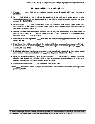 Tài liệu ôn thi vào lớp 10 Chuyên Tiếng Anh 2012