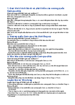 Giải SGK Lịch sử 7 Bài 12: Vương quốc Cam-pu-chia | Chân trời sáng tạo