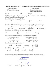 Đề giữa kỳ 2 Toán 11 năm 2024 – 2025 trường THPT Ngọc Lặc – Thanh Hóa có đáp án