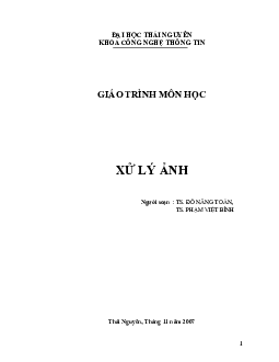 Giáo trình môn Xử lý ảnh | Đại học Thái Nguyên
