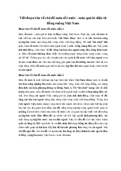 Viết đoạn văn về chủ đề múa rối nước - món quà kì diệu từ đồng ruộng Việt Nam Ngữ Văn 10 sách Kết Nối Tri Thức