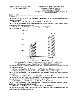 Đề thi thử THPTQG môn Địa lí năm 2024 phát triển từ đề minh họa