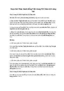 Soạn bài Thực hành tiếng Việt trang 92 | Ngữ văn 11 Chân trời sáng tạo