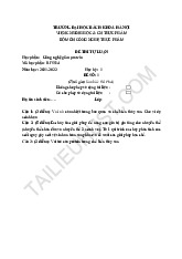 Tổng hợp đề thi Protein| Đề thi môn Công nghệ sản phẩm giàu protein, lipid| Trường Đại Bách Khoa Hà Nội