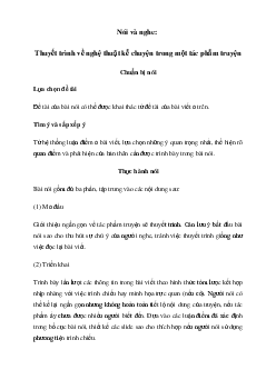 Soạn bài Thuyết trình về nghệ thuật kể chuyện trong một tác phẩm truyện Kết nối tri thức