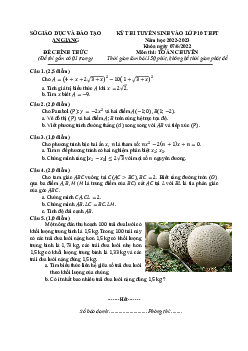Đề tuyển sinh lớp 10 THPT môn Toán (chuyên) năm 2022 – 2023 sở GD&ĐT An Giang
