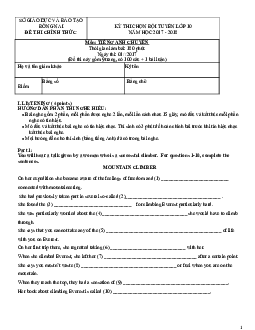 Kỳ thi chọn đội tuyển lớp 10 năm học 2017-2018 - Đồng Nai