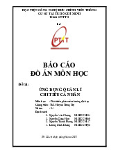 Báo cáo Phần mềm quản lý chi tiêu cá nhân môn Phát triển phần mềm hướng dịch vụ | Học viện Công Nghệ Bưu Chính Viễn Thông