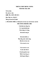 Đề kiểm tra giữa kì 1 lớp 12 môn Văn năm học 2024 - 2025 trường THPT Trưng Vương gồm 02 trang