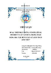 Phép biện chứng về mối liên hệ phổ biến và sự vận dụng  - Triết học Mác Lenin | Đại học Kinh Tế Quốc Dân