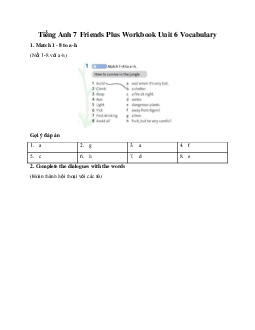 Tiếng Anh 7 Friends Plus Workbook Unit 6 Vocabulary