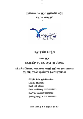 Bài tiểu luận Ứng dụng công nghệ thông tin trong thanh toán quốc tế tại Việt Nam - Logistics | Trường Đại học Thủ đô Hà Nội