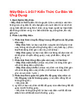 Giới Thiệu Kiến Thức Cơ Bản Về Máy Điện & Ứng Dụng Thực Tế