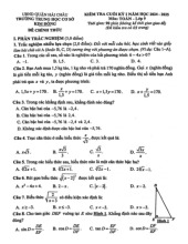 Đề cuối kỳ 1 Toán 9 năm 2024 – 2025 trường THCS Kim Đồng – Đà Nẵng