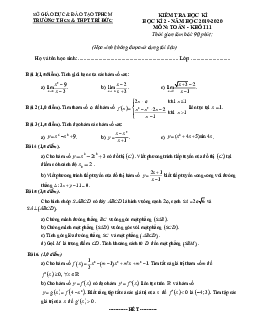 Đề thi học kì 2 Toán 11 năm 2019 – 2020 trường THCS&THPT Trí Đức – TP HCM