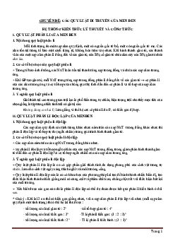 Chuyên đề các quy luật di truyền của Menden và hệ thống lý thuyết, công thức sinh học 12 (có đáp án)