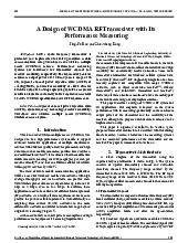 Tài liệu về A design of WCDMA RF transceiver with its performance measuring môn Thu phát vô tuyến | Học viện Công Nghệ Bưu Chính Viễn Thông