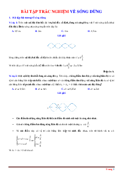 Trắc nghiệm về Sóng dừng có lời giải chi tiết và đáp án