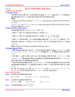 Chủ đề dấu tam thức bậc hai Toán 10 KNTTVCS – Lê Bá Bảo