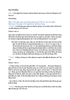 Bài tập Đúng sai giải thích học phần Triết học Mac-Lênin