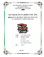 Ngân hàng bài tập quản lý chuỗi cung ứng | Đại học Bách Khoa, Đại học Đà Nẵng