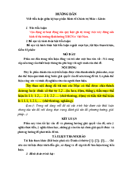 Hướng dẫn "Viết tiểu luận giữa kỳ học phần Kinh tế Chính trị Mác – Lênin"