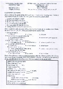 Đề thi chọn học sinh giỏi Tiếng Anh 9 tỉnh Đồng Tháp năm học 2017-2018 (có đáp án)