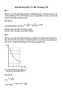 Vật lí 11 Bài 19: Năng lượng điện - Công suất điện