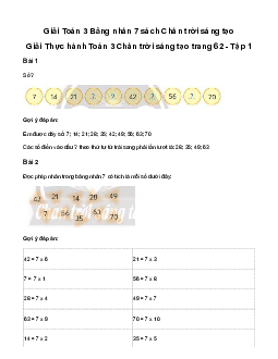 Giải Toán 3: Bảng nhân 7 | Chân trời sáng tạo