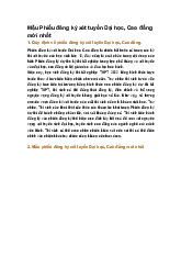 Mẫu Phiếu đăng ký xét tuyển Đại học, Cao đẳng mới nhất