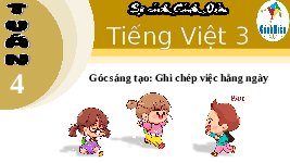 Giáo án điện tử Tiếng việt 3 Bài 2 Cánh diều: Góc sáng tạo: Ghi chép việc hằng ngày
