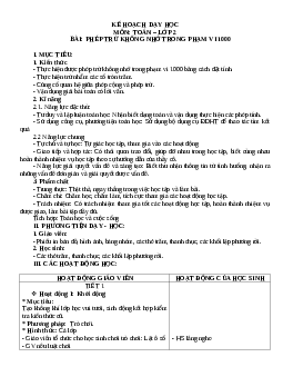 Giáo án Toán 2 sách Chân trời sáng tạo (cả năm) | Tuần 30 | Tiết 3