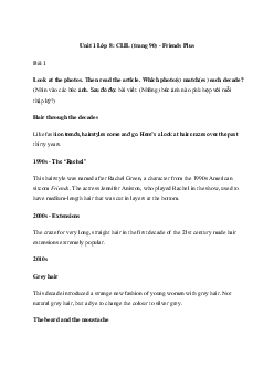 Giải Tiếng Anh 8 Unit 1: CLIL | Friends Plus