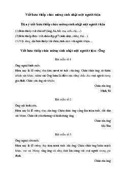 Tập làm văn lớp 2: Viết bưu thiếp chúc mừng sinh nhật một người thân (18 mẫu) | Chân trời sáng tạo