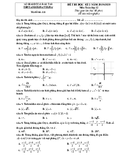 Đề thi học kì 2 Toán 12 năm 2019 – 2020 trường THPT An Dương Vương – TP HCM