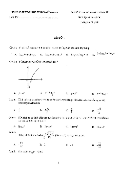 Đề kiểm tra số 3 môn Toán 12 năm 2018 – 2019 trường THPT Quang Trung – Hà Nội