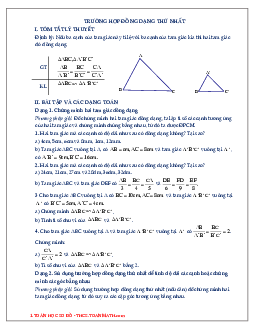 Chuyên đề trường hợp đồng dạng thứ nhất