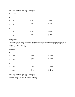 Giải vở bài tập Toán lớp 1 trang 32, 33 sách Cánh Diều