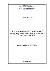 THỪA KẾ THEO PHÁP LUẬT THEO BỘ LUẬT DÂN SỰ NƯỚC CỘNG HÒA XÃ HỘI CHỦ NGHĨA VIỆT NAM NĂM 2015