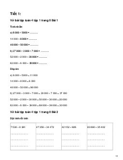 Vở bài tập Toán lớp 4 trang 8 Bài 2: Ôn tập các phép tính trong phạm vi 100 000 Kết nối tri thức