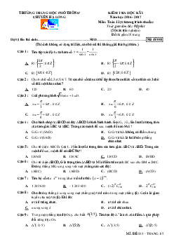Đề thi HK1 Toán 11 năm học 2016 – 2017 trường chuyên Hạ Long – Quảng Ninh