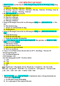 Bộ câu hỏi trắc nghiệm học phần Nguyên lý kế toán có đáp án chi tiết