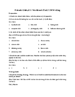 Giải tiếng anh 11 Workbook Unit 2 2H Writing | Friends Global