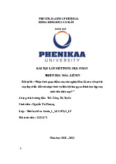 Phân tích quan điểm của chủ nghĩa Mác Lê-nin về vai trò của thực tiễn đối với nhận thức và liên hệ trong quá trình học tập của sinh viên hiện nay? | Bài tập lớn kết thúc học phần Triết học Mác - Lênin | Trường Đại học Phenikaa