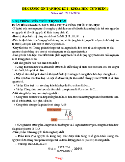 Đề cương ôn tập học kỳ 1 KHTN 7 năm học 2023-2024