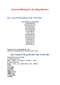 Soạn bài Viết trang 75, 76 | Tiếng Việt lớp 3 Cánh diều