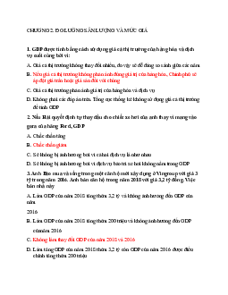 Trắc nghiệm chương 2 : Đo lường sản lượng và mức giá