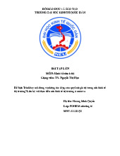 Tiểu luận KTCT - Kinh tế Chính trị Mác-Lê Nin (KTCT01) | Đại học kinh tế quốc dân NEU