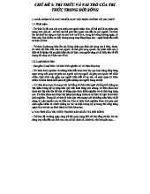 Triết - Tài liệu Seminar: Chủ đề 5 - Tri Thức và Vai Trò Trong Đời Sống